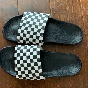 Checkered vans slides